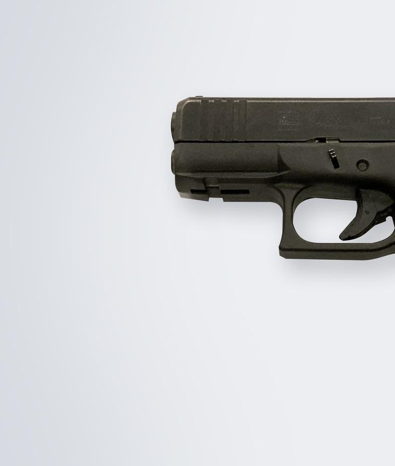 A standard Glock 43X, the 9mm slimline pistol California added to its roster as the 43X CA